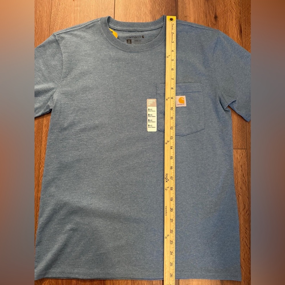 NWT Carhartt Women's Loose Fit Heavyweight Pocket T-Shirt S Thundercloud Blue - Picture 5 of 6